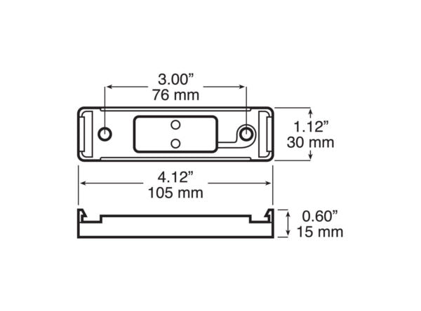 Bracket, Surface-Mount, Rectangular, Gray, Kit, 4.12"X1.12"