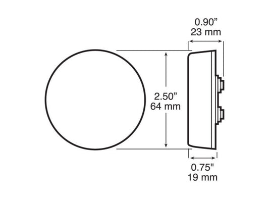LED Marker/ Clearance, P2, Round, 2.5", Red