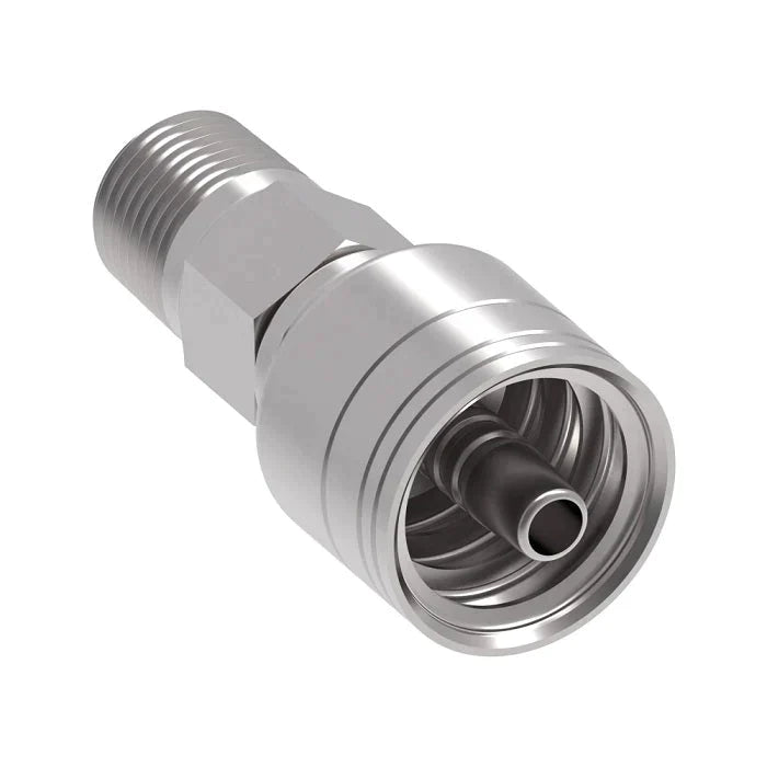 Male Crimp Straight Hose Fitting, 1/2 in