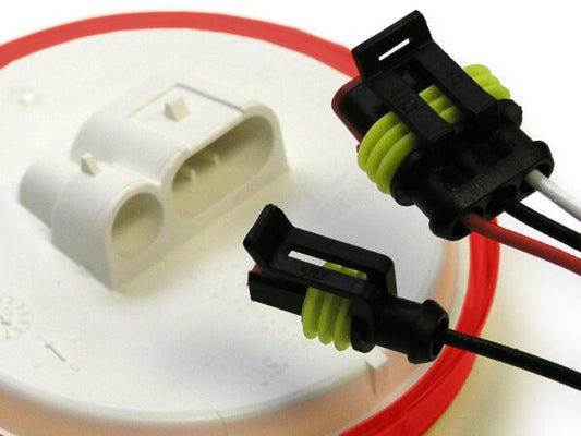 LED Stop/Turn/Tail, & Back-Up Light, Round, Grommet-Mount w/ Plug, Kit 4", red + white