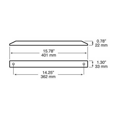 LED Stop/Turn/Tail, Rectangular, Thin-Line 15.78"X1.3", red, poly bag