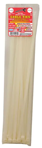 Zip Tie 17" 175lb. Tensile Extra Heavy Duty 50 PC Natural