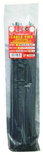 Zip Tie 14.6" 50lb. Tensile Standard Duty 100 PC Black