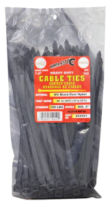 Zip Tie 7.9" 120lb. Tensile Heavy Duty 100 PC Black