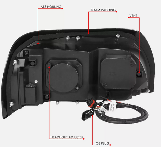 Freightliner Century Headlight Chrome w/Amber LED Day Light & Turn Signal LED Passenger Side