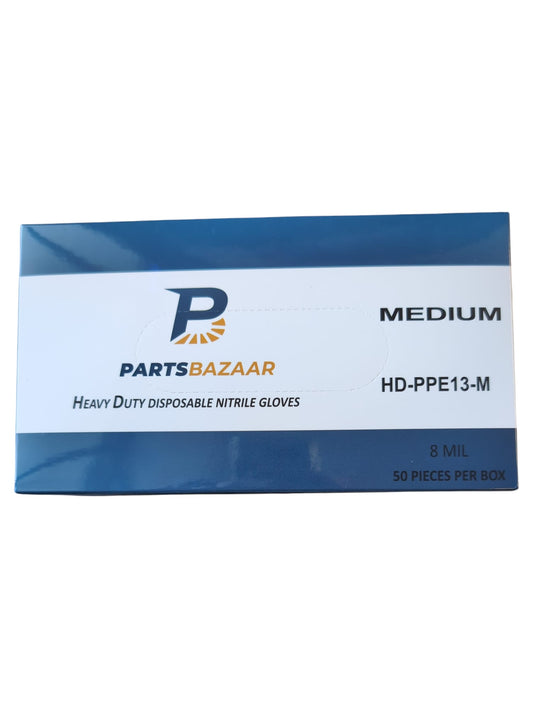 Black Color Diamond Pattern Nitrile Gloves - Medium Size 50pcs per box