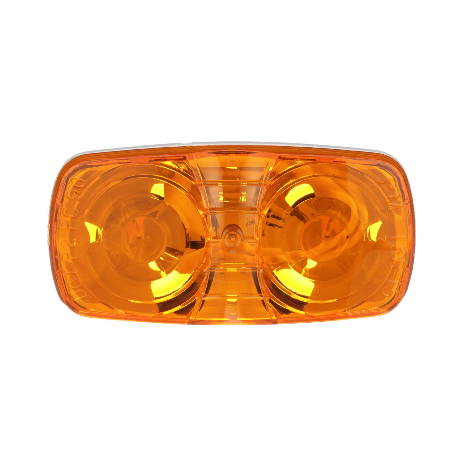 LED Marker/ Clearance, PC-Rated Rectangular, Double Bulls-Eye 4"X 2", amber