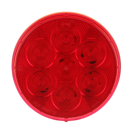 LED Front & Rear Turn Signal, Round, AMP, Grommet-Mount, 4", Red