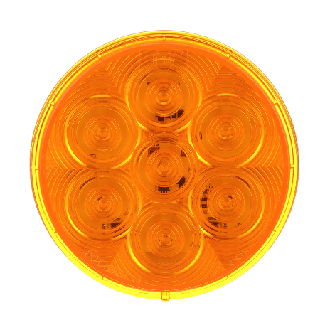 LED Front & Rear Turn Signal, Round, AMP, Grommet-Mount, 4", amber
