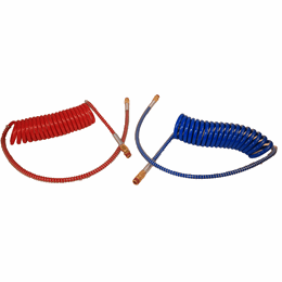 Air Coiled Hose - 1 Red 1 Blue, Coiled 15' with 12" & 40 Leads Inch