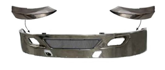 International ProStar -Chrome Finish, Stainless Steel Clad Aluminum Bumper