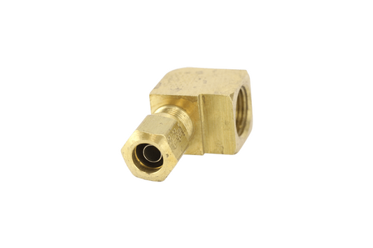 90 Degree Female Elbow Brass Compression Fitting - 1/2"