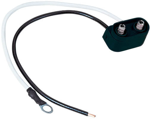 Plug, LED Marker Lamp w/ Stripped H/W #10 Ring Terminal Shrink Tubing 6" Leads