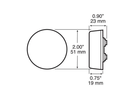 LED Marker/ Clearance, P2, Round, 2", amber