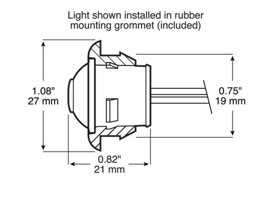 LED Marker/ Clearance, PC-Rated, Round, Kit, 0.75", amber