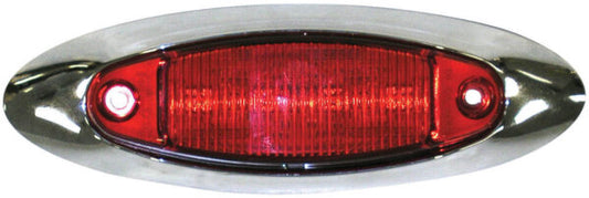 LED Marker/ Clearance, Oblong, w/ Chrome Bracket, 4.75"X 1.50", Multi-volt, red