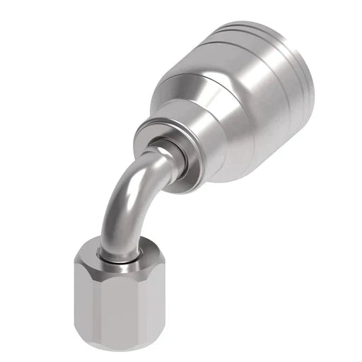 Female SAE 37 deg JIC Swivel Crimp Hose 90 deg Elbow, 1/2 in