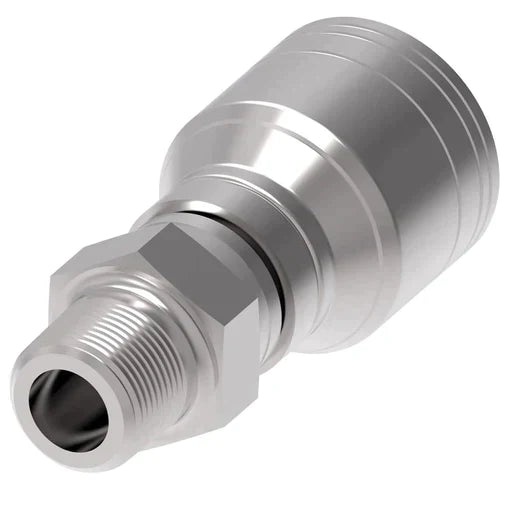 MNPT Swivel Crimp Straight Hose Fitting, 3/4 in
