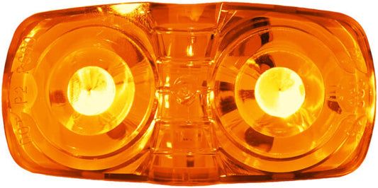LED Marker/ Clearance, PC-Rated Rectangular, Double Bulls-Eye 4"X 2", amber