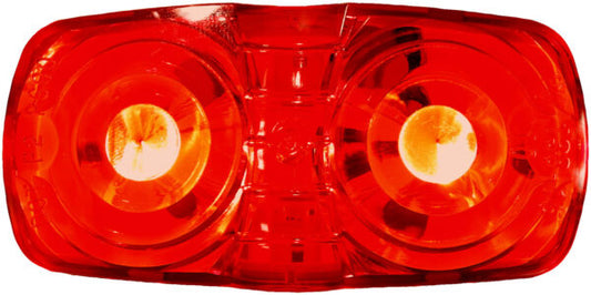 LED Marker/ Clearance, PC-Rated Rectangular, Double Bulls-Eye 4"X 2", red