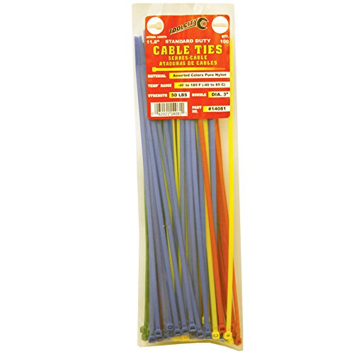 Zip Tie  11.8" 50lb. Tensile Standard Duty  100 PC Assorted Color