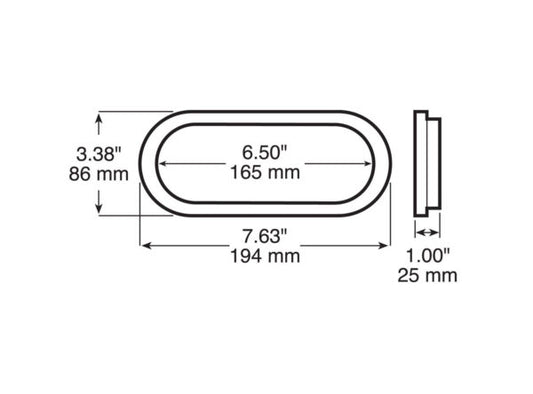 Grommet, Oval, Pvc, 6.5"