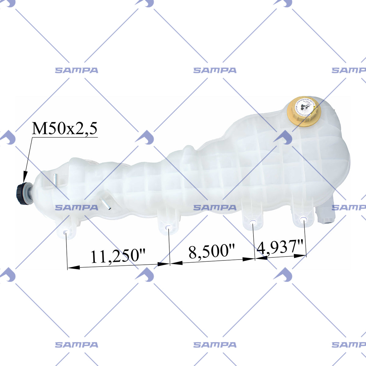 Coolant Reservoir with Sensor - Freightliner Cascadia, 2018+ - A05-32836-000