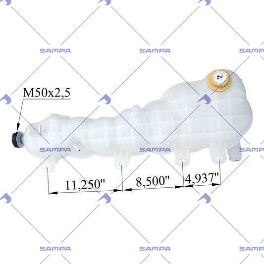 Coolant Reservoir with Sensor - Freightliner Cascadia, 2018+ - A05-32836-000