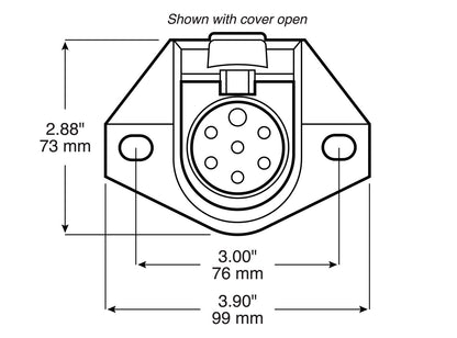 7-Way Round Trunk & Trailer Connector; socket