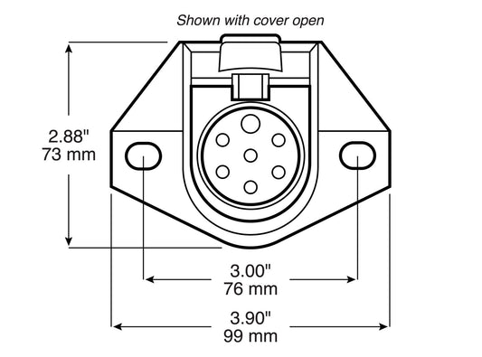 7-Way Round Trunk & Trailer Connector; socket