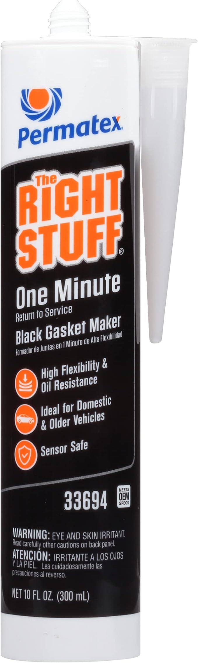 Permatex The Right Stuff Black 1 Minute Gasket Maker, 10.1 oz.