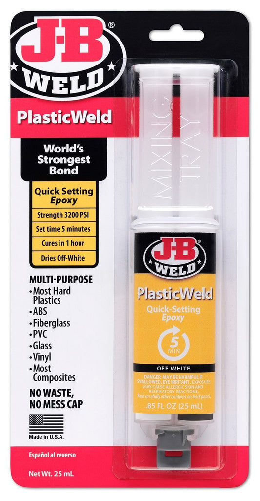 JB Weld Plastic 5 min Syringe (YELLOW)