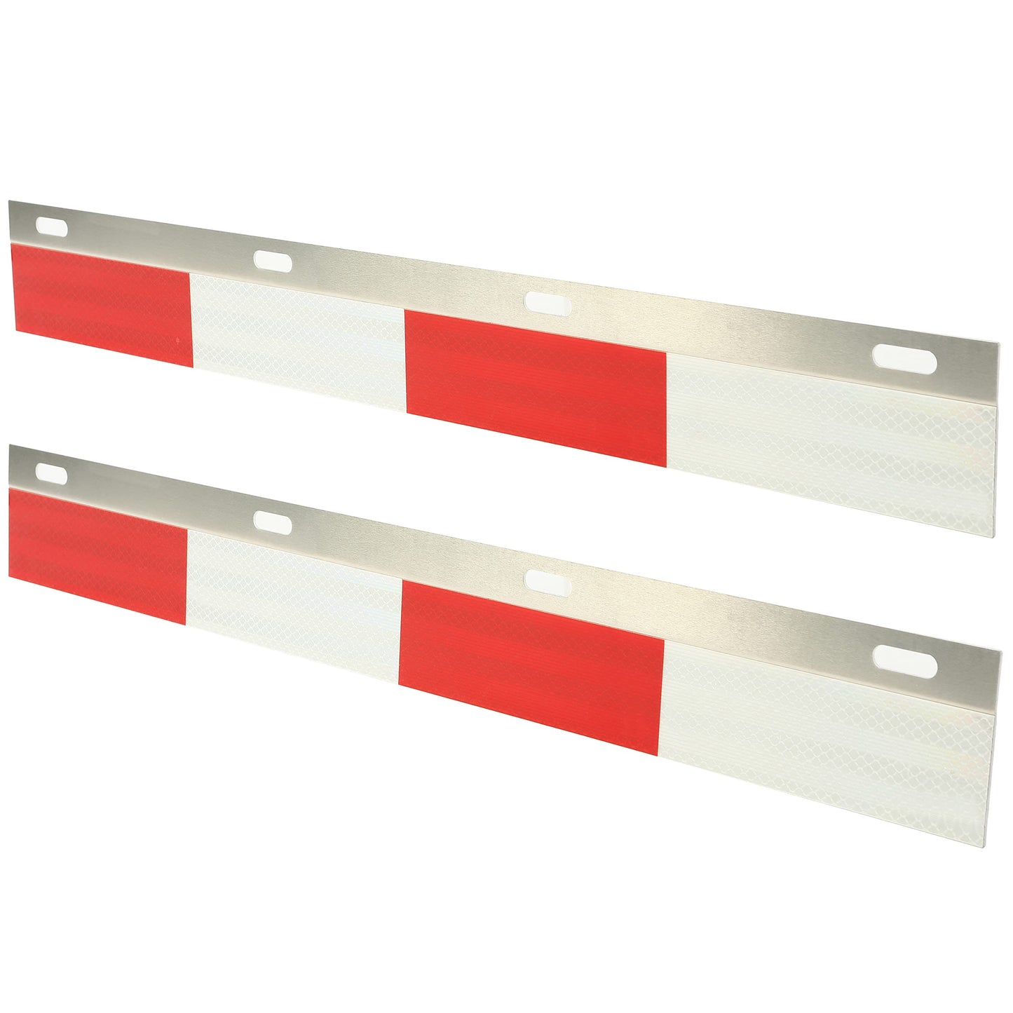 Aluminum Straight Reflective Mud Flap Strips, Size:1- 1/2"x 24", Pair