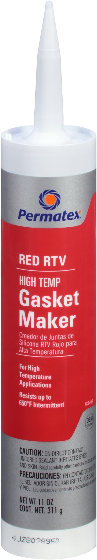 Permatex High Temp Red RTV Silicone Gasket Maker Cartridge 11 OZ (26C)