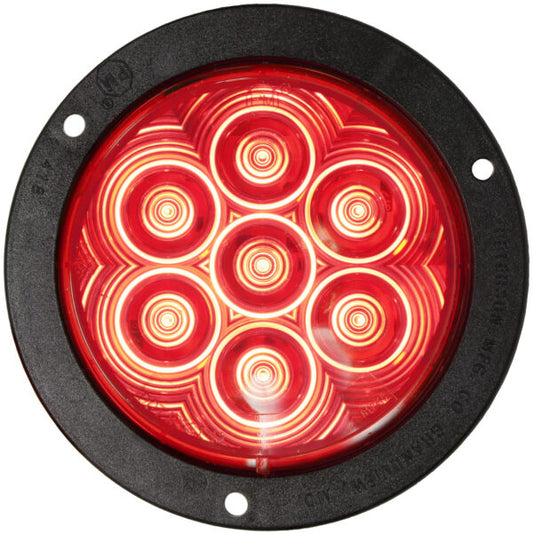 LED Turn Signal, Front & Rear, Round, AMP, Flange-Mount 4″, Red