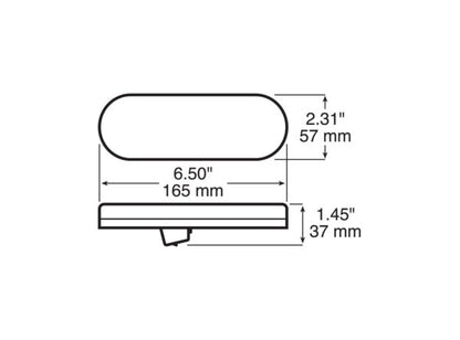 LED Stop/Turn/Tail & Back-Up Light Oval, Grommet-Mount Kit 6.50″X2.25″, red + white