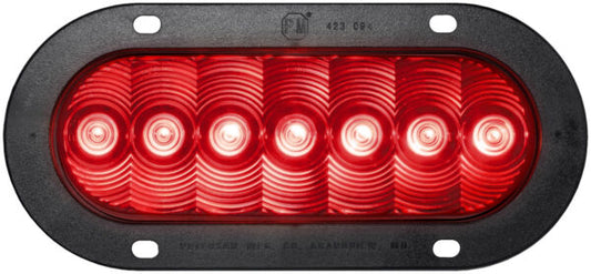 LED Turn Signal, Front & Rear Oval, AMP, Flange-Mount 7.88″X3.63″, Red