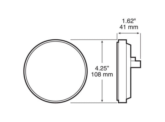 LED Back-Up Light, Round, Grommet-Mount, 4", white