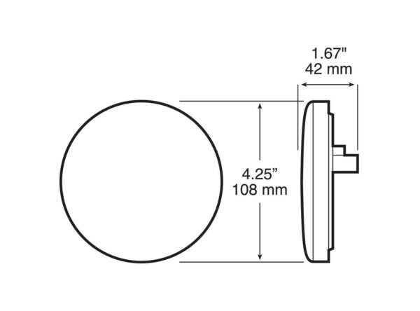 LED Stop/Turn/Tail, Round, Single Diode, Grommet-Mount, 4″, red