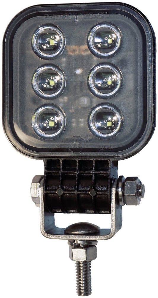 LED Work Light, Square, Pedestal-Mount, 500 Lumens, Multi-volt, Hardwired w/ stripped leads, 3"X 3", white