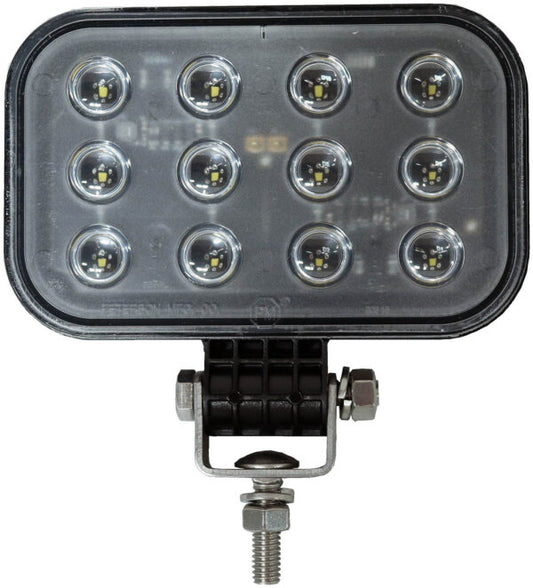 LED Work Light, Rectangular, Pedestal-Mount, 1000 Lumens, Multi-volt, Hardwired w/ stripped leads, 3"X 5", white