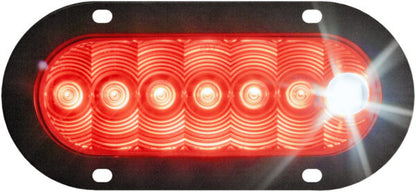 LED Stop/Turn/Tail & Back-Up Light Oval, Flange-Mount Kit 6.50″X2.25″, red + white