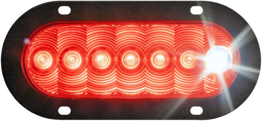 LED Stop/Turn/Tail & Back-Up Light Oval, Flange-Mount Kit 6.50″X2.25″, red + white