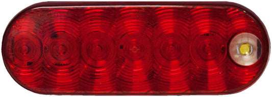 LED Stop/Turn/Tail & Back-Up Light Oval, Grommet-Mount Kit 6.50″X2.25″, red + white