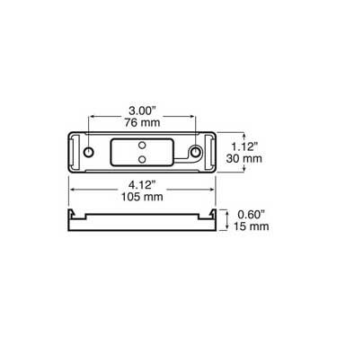 Bracket, Surface-Mount, Rectangular, Gray, Kit, 4.12"X1.12"