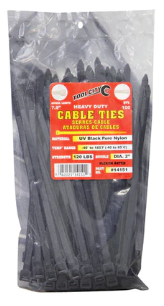 Zip Tie 7.9" 120lb. Tensile Heavy Duty  100 PC Black