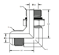 Male JIC to Male ORB Adj 90° Elbow 0.438