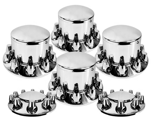 Complete Chrome Axle Cover Kit with Standard Lug Nut Covers