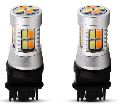 3157 Amber/White Switchback Turn Signal LED Light Bulbs 12V LED - 2pcs