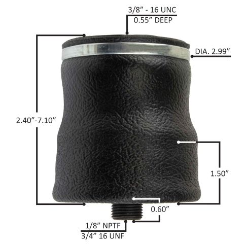 Cab Sleeve Air Spring with 2.99" Dia Top Plate